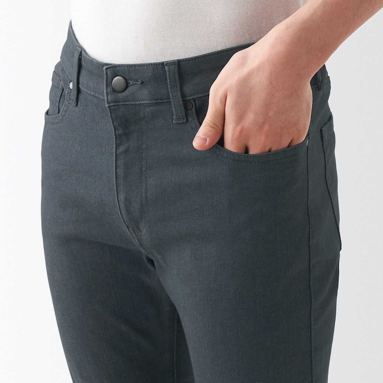 Men's Super Stretch Denim Skinny Pants Charcoal Grey (L 30inch / 76cm