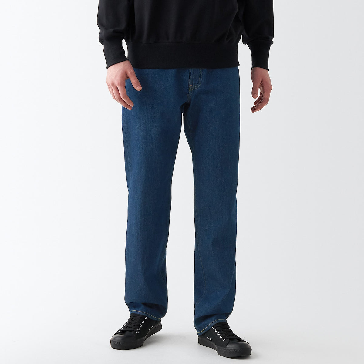Men's Denim Regular Pants Blue | Sustainable Jeans | MUJI Canada