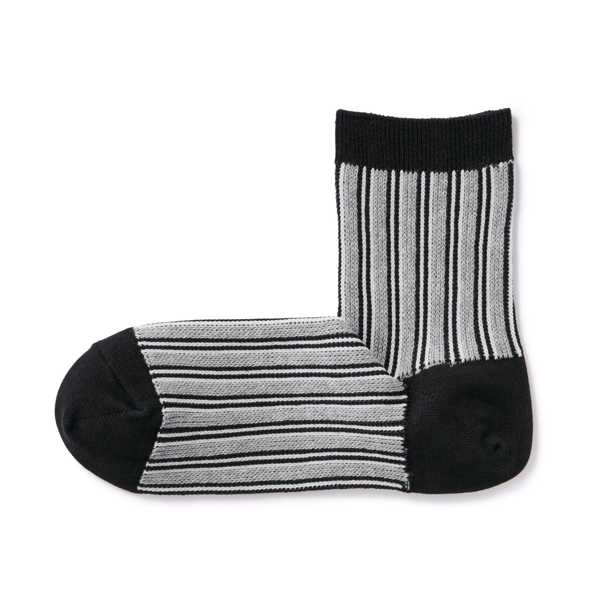 Right Angle Loose Top Short Socks Striped