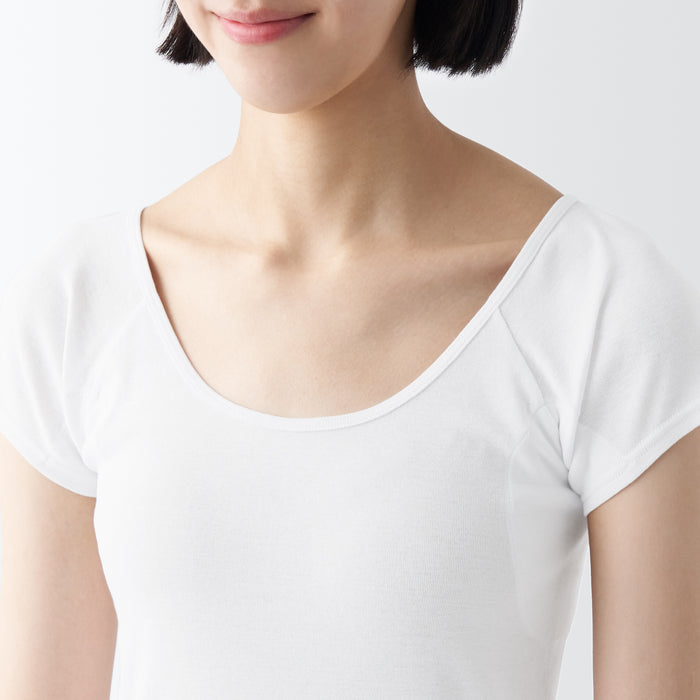 Women's Breathable Cotton French Sleeve T-Shirt with Sweat Pad