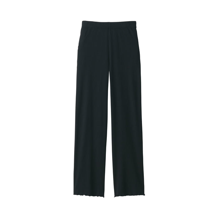 Women's Smooth Ribbed Long Pants, Lyocell Loungewear