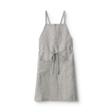 Plain Weave Linen Cross Back Apron Stripe MUJI