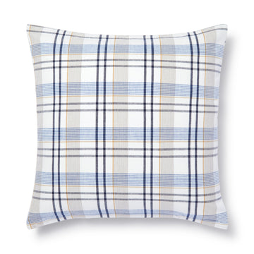 Indian Cotton Madras Check Cushion Cover Off White 43 x 43 cm MUJI