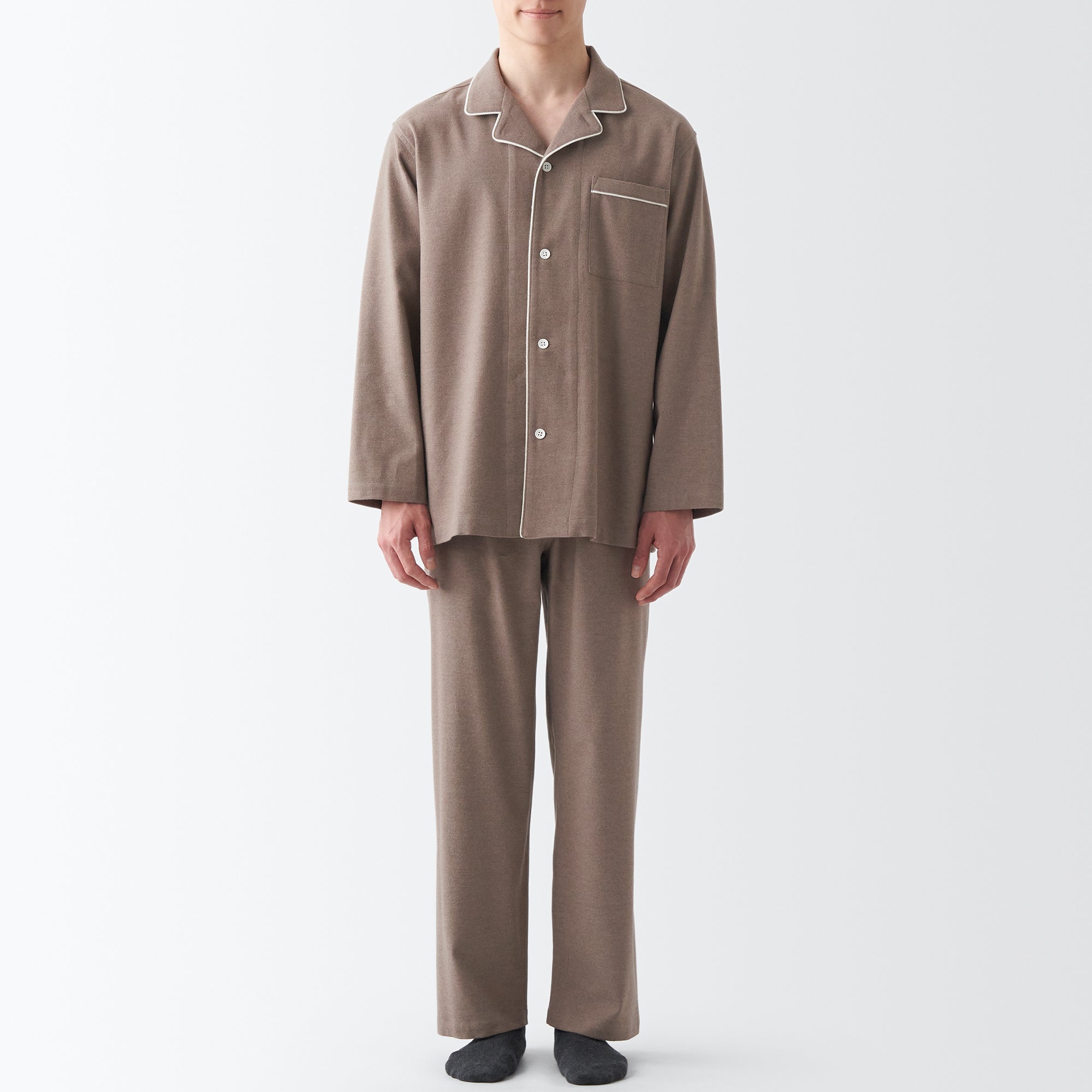 Men's Side Seamless Flannel Pajamas