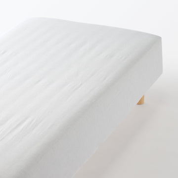 Cotton Flannel Fitted Sheet Light Grey MUJI