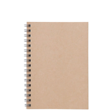 Beige Double Ring Lined Notebook A6 MUJI