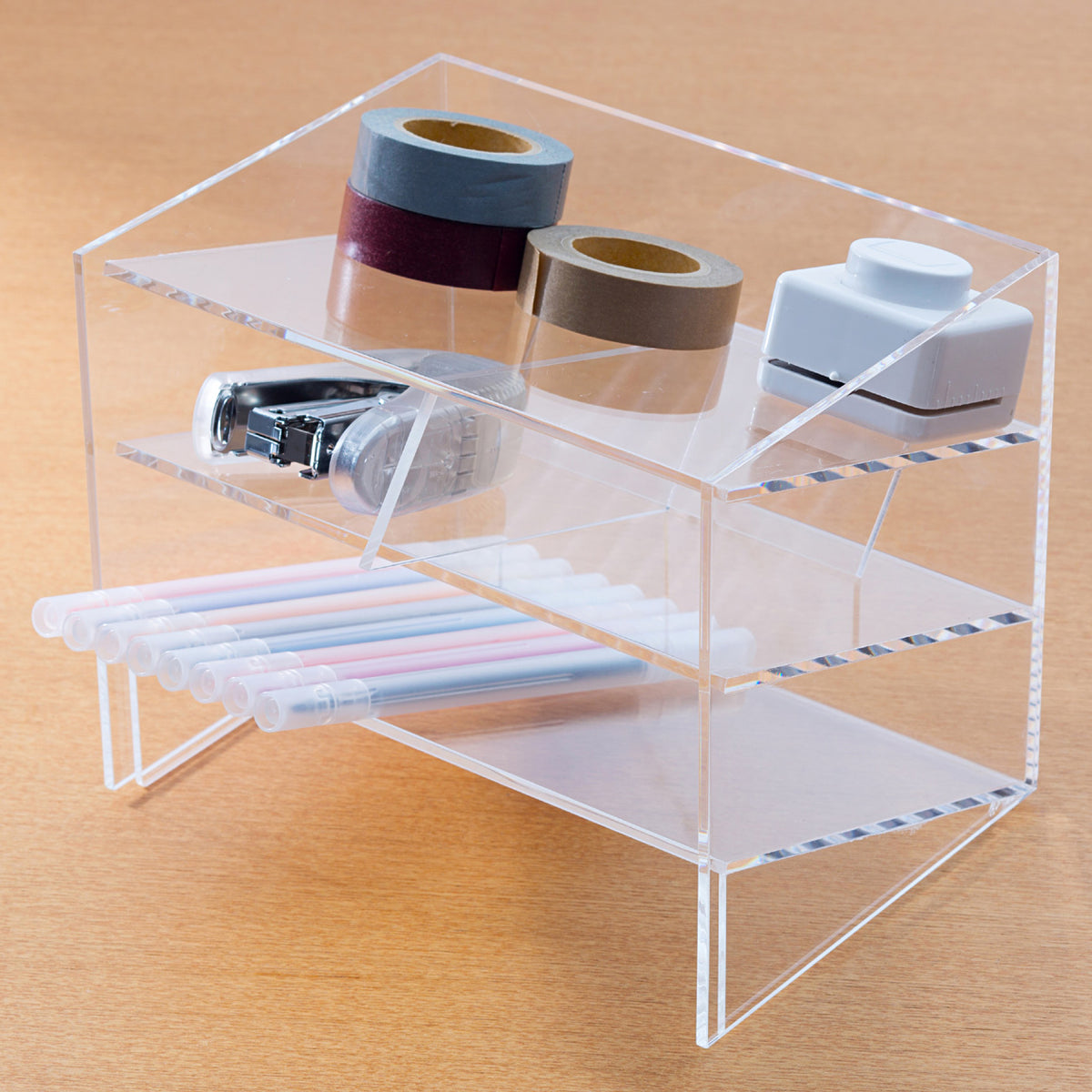 Acrylic 3 Tier Rack Wide | Desk Storage & Organization | MUJI Canada